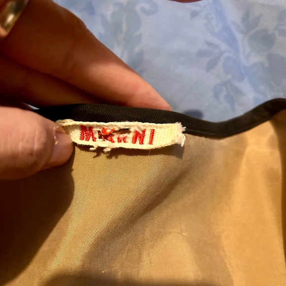 Beautiful silk and lamb skin Marni dress in tan and black. - Picture 2 of 9